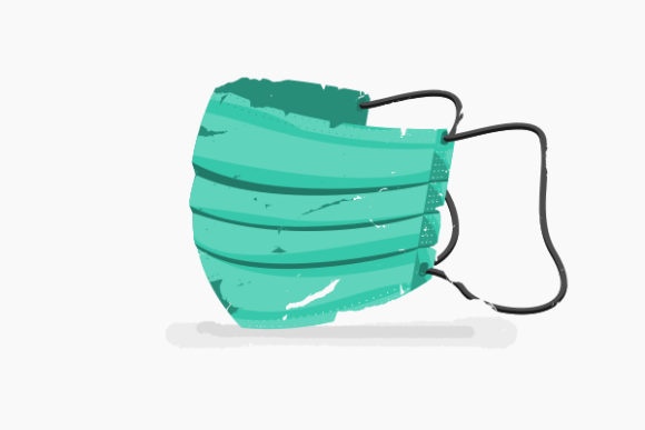 Brush Strokes Medical Mask Graphics & Illustrations