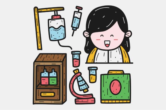 Kawaii Nurse Illustration for Graphics