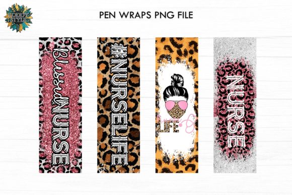 Leopard Nurse Pen Wrap SET: Graphics & Print Templates