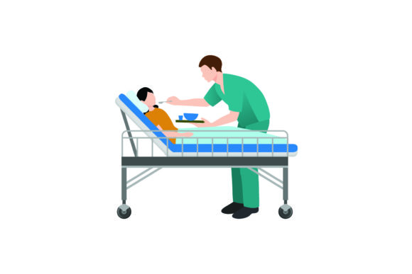 Nurse Feed the Patient: Graphics & Illustrations