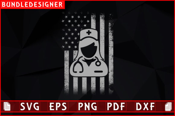 USA Flag Nurse Graphics & Print Templates